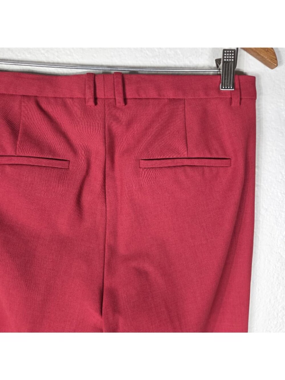Theory Womens Red Wool Cupro Blend Flared Leg Dress Pants Size 4 Tailored - Picture 9 of 16